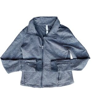 Under Armour Jacket Full Zip Athletic‎ Gray Thumb Holes Kids Girls Size L
